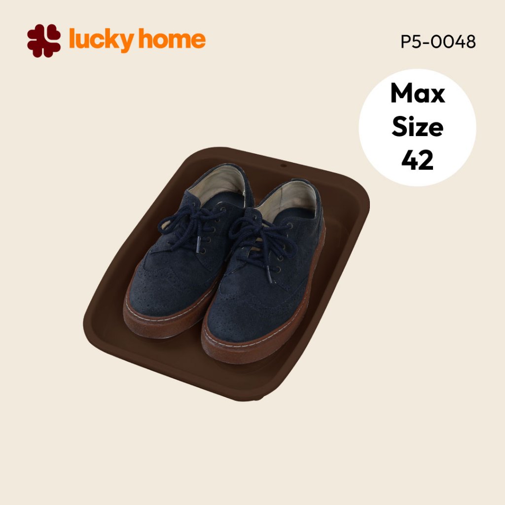 LUCKY HOME  กล่องใส่รองเท้าทรงเตี้ย P5-0048 ขนาด : 27(ก) x 37(ย) x 6(ส) cm