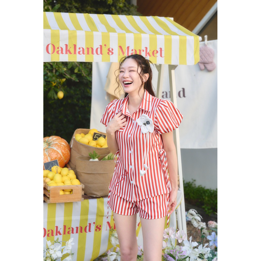 ร8เซ็ทขาสั้นที่น่ารักสุดๆ “เลิฟลี่เซท” ลายริ้วผ้านิ่มใส่สบาย