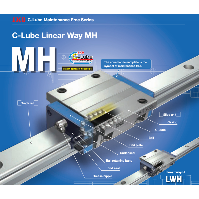MHTG25 C1HS2 - IKO Maintenance Free Linear Guideway Assembly IKO C-Lube Linear Way MH Linear Way H