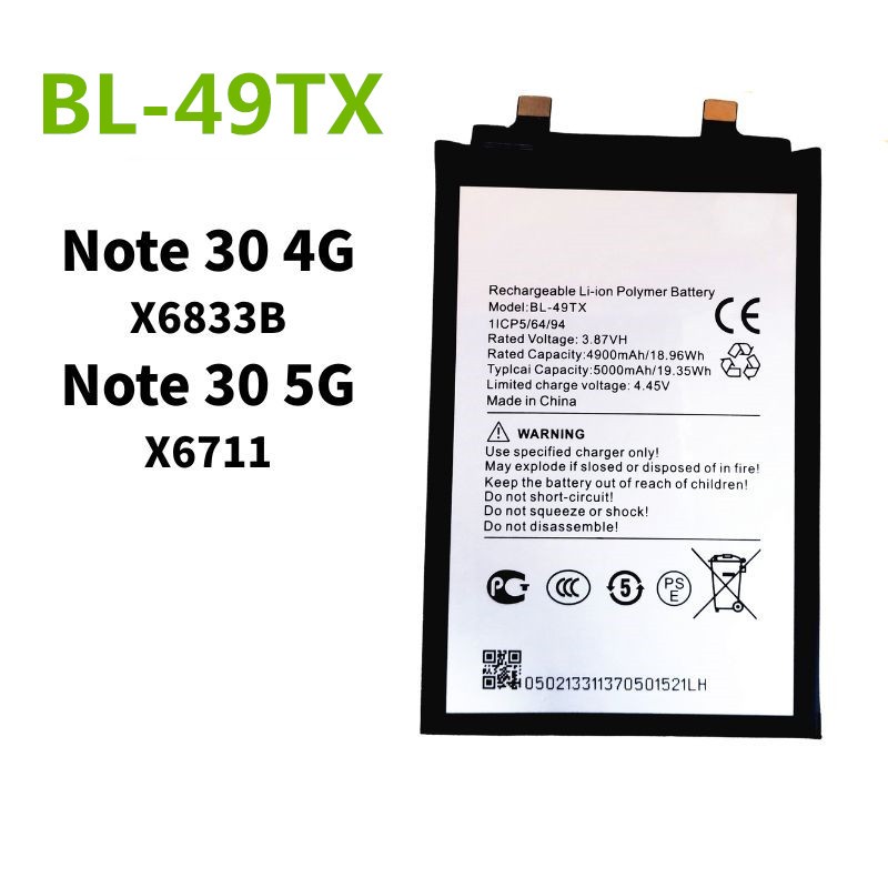 Battery BL-49TX Compatible For แบตเตอรี่ INFINIX Note 30 แบต Note 30 5G