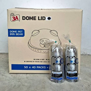ฝาโดมหมี PET ปาก95 เจาะรู ตรา3A บรรจุ50x40แถว(2000ชิ้น/ลัง)*1ออเดอร์ไม่เกิน2ลัง*
