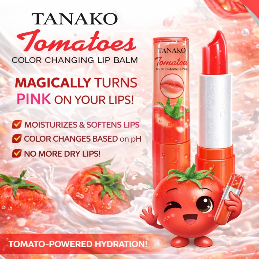 TANAKO ลิปมันมะเขือเทศ ลิปบาล์มเปลี่ยนสีได้  ช่วยบรรเทาริมฝีปากแห้ง ลิปมันช่วยบำรุงริมฝีปาก
