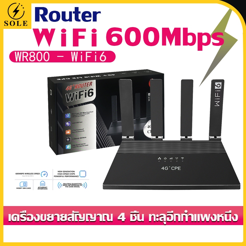 WR800 4G Router TP-Link Wi-Fi 6 เร้าเตอร์เสียบซิมใช้ได้เลย ความเร็ว 600Mbps ไหลลื่นไม่สะดุด