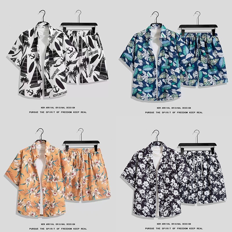 ส่งจากไทย✨เสื้อเชิ้ตผู้ชาย สไตล์ฮาวาย ผ้าบาง ๆ นุ่มและสะดวกสบาย การระบายอากาศ ไม่จำเป็นต้องรีด ลวดลายดอกไม้ #N2032