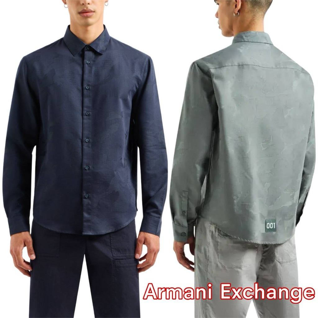 เสื้อเชิ้ตแขนยาว ARMANI EXCHANGE GEOMETRIC CLASSIC NECK REGULAR FIT SHIRT