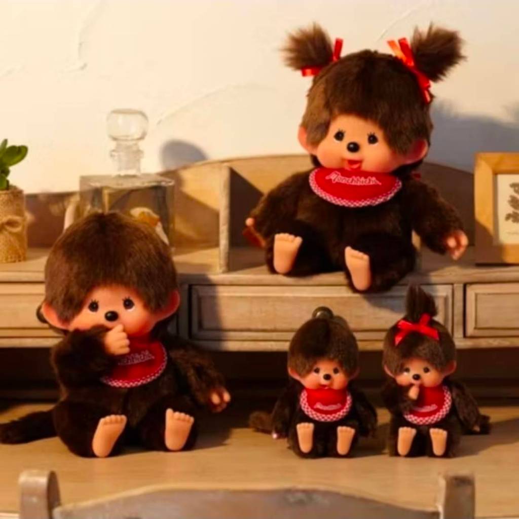 แท้ พร้อมส่ง! Monchhichi Sitting SS ตุ๊กตาssแบบนั่ง มอนชิชินั่งขนาดเล็กss ทำพวงห้อยสวยมาก