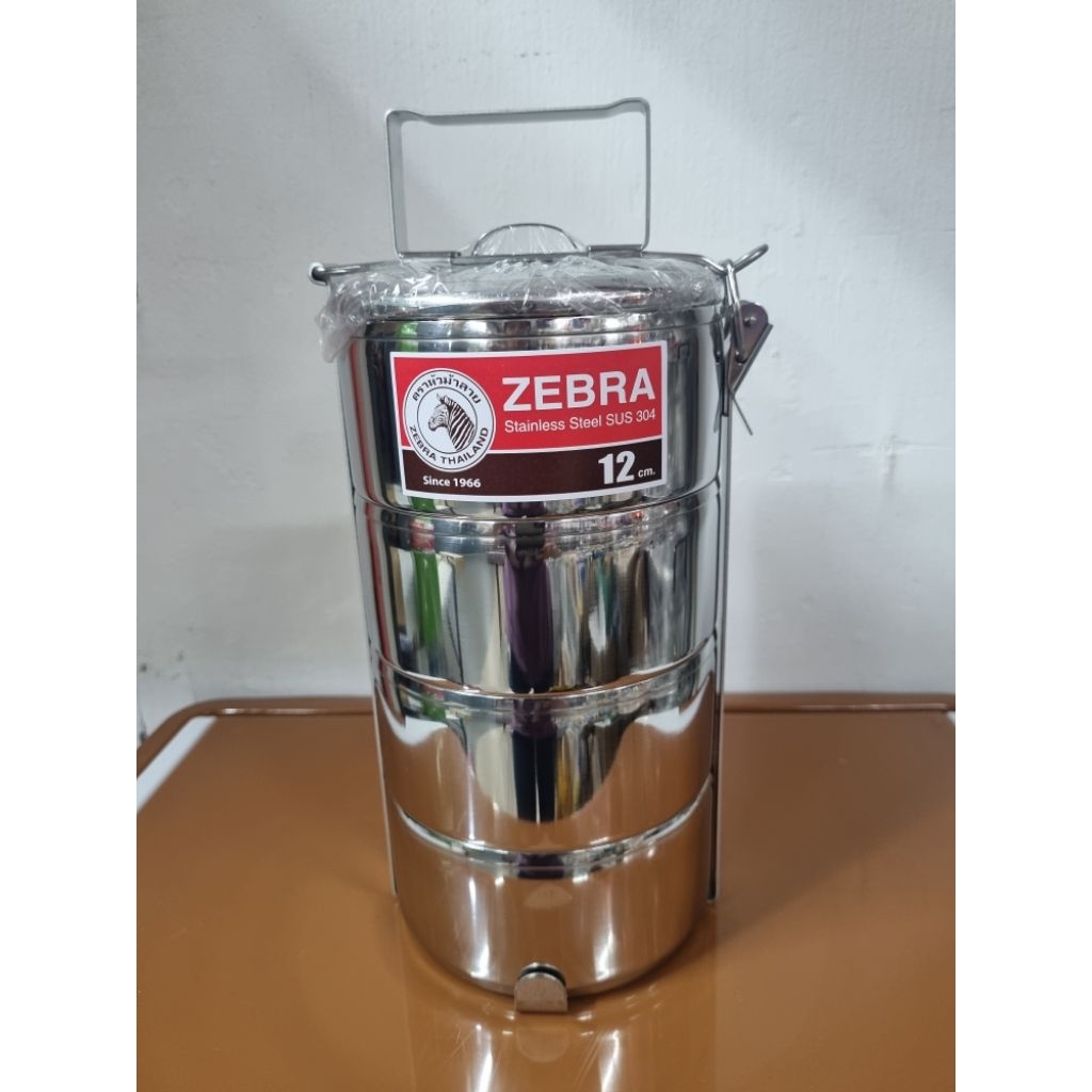 Zebra [ 12x4 ] ปิ่นโต สเตนเลส 12 ซม. 4 ชั้น ตราหัวม้าลาย 150124