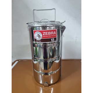 ปิ่นโตสแตนเลส 12×4 ซม.ตราหัวม้าลาย ขนาด12ซม 4ชั้น