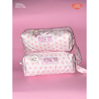 กระเป๋าใส่เครื่องสำอางค์ / กระเป๋าใส่ดินสอและของจิปาถะ hihibye fluffy pouch bag (ใบกลาง)