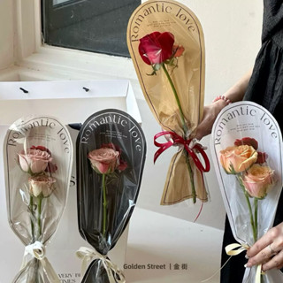 ซองห่อดอกไม้ สไตล์เกาหลี | แผ่นห่อช่อดอกไม้พรีเมียม | ลายโรแ…