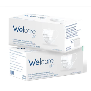 Welcare Lite กรอง 3 ชั้น หน้ากากอนามัยกรองฝุ่นและเชื้อโรค สำหรับผู้ใหญ่ 50 ชิ้น