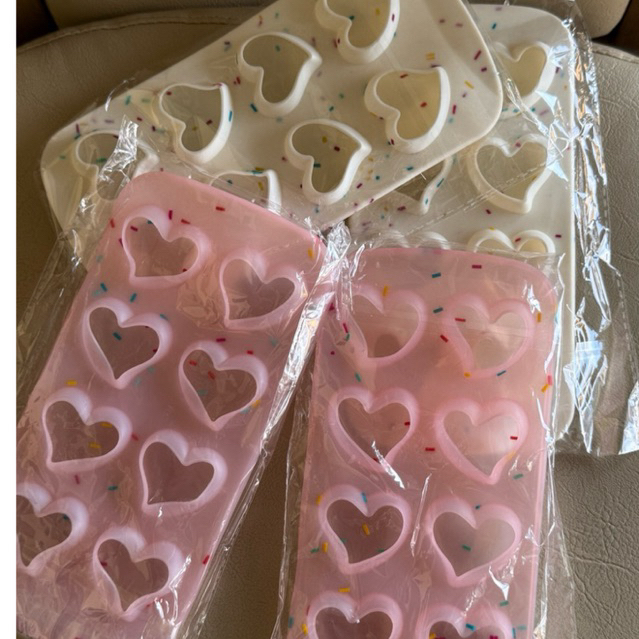 🤎พร้อมส่ง🤎ถาดน้ำแข็งรูปหัวใจ Food Grade มี 2 สี💖🧁