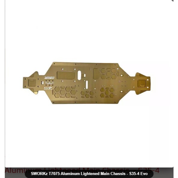 เพลทล่างสำหรับรถบั้กกี้น้ำมันSWORKz T7075 Aluminum Lightened Main Chassis - S35-4 Evo