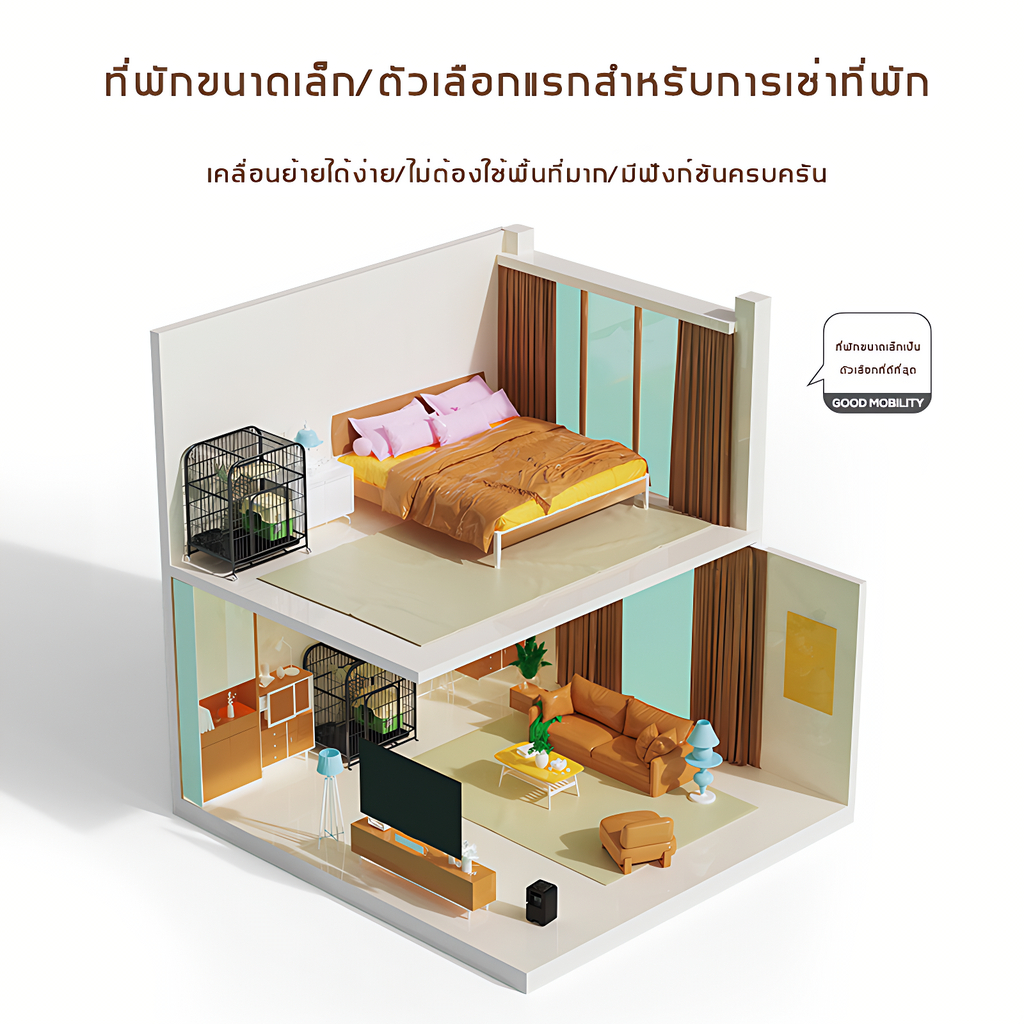 🐈Petorldog กรงแมว กรงแมวขนาดใหญ่ 2/3/4ชั้น คอนโดแมว กรงแมวคอนโด มีชั้นลอยพร้อมบันได แผ่นเหล็กเสริมแรง - รูปที่ 7