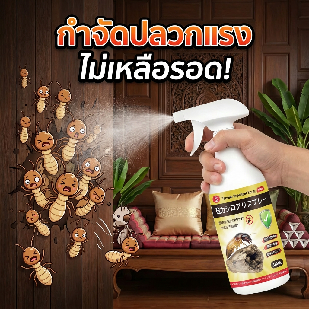 ปลวกช็อกตาย! ยาฆ่าปลวก ยาฉีดปลวก ยากำจัดปลวก ไม่กัดกร่อน ใช้ได้อย่างมั่นใจ