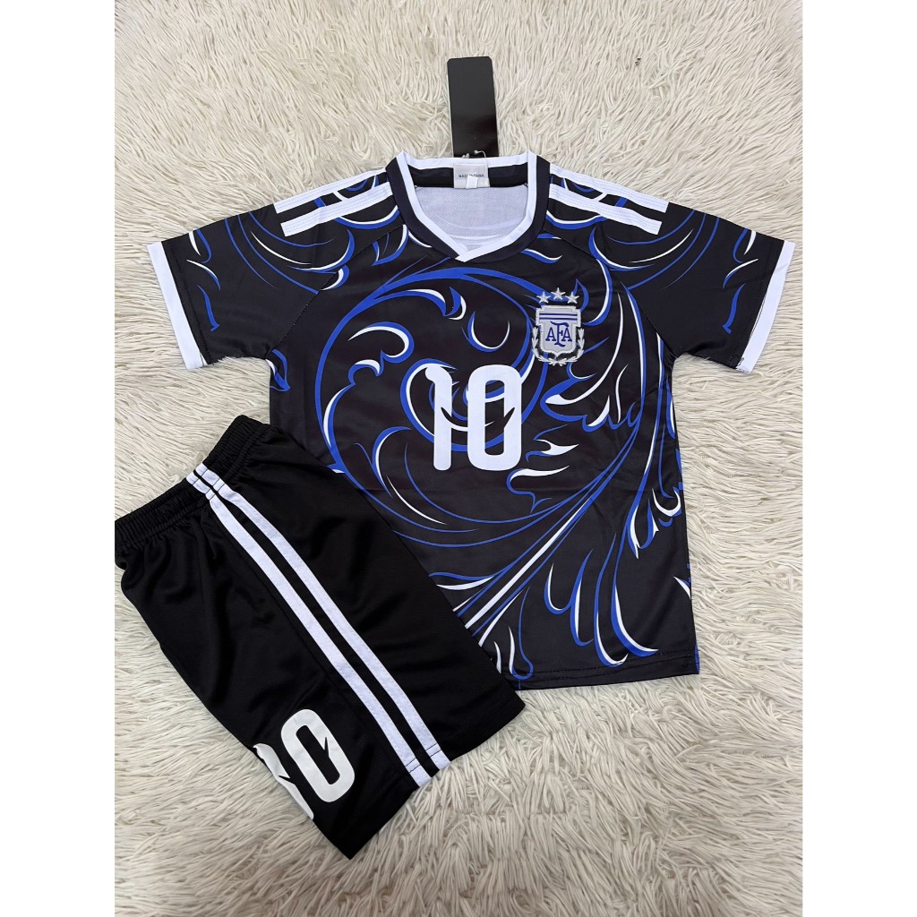 เสื้อบอลเด็กแขนสั้น ทีมอาร์เจนติน่าเบอร์10ชื่อแมสซี่ ปี2026ใหม่ล่าสุด เสื้อ+กางเกง