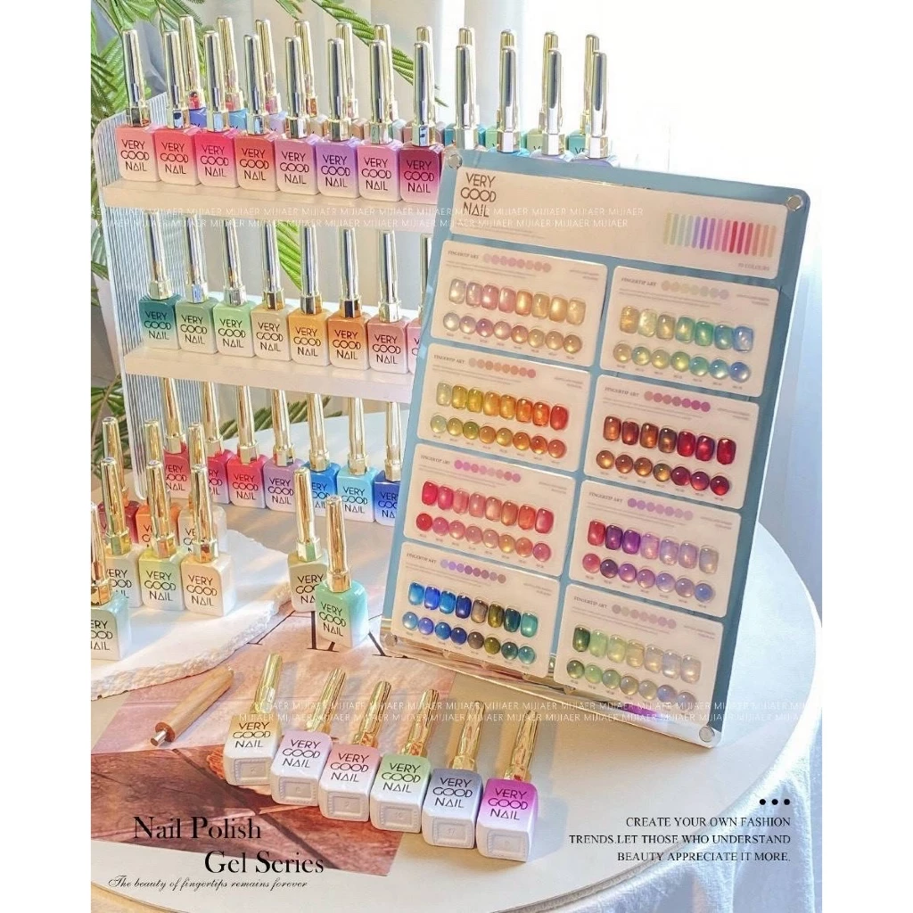 พร้อมส่ง bubgirXvery good 60 สี(ชาร์จสีอยู่ใต้ขวดสี) สีเจลแคทอายเนื้อซาติน สีลูกแก้ว ฟรีชาร์ทสี