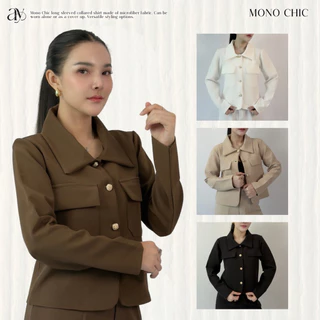 V002 / Mono chic (เสื้อแขนยาวคอปก) Size M-XL