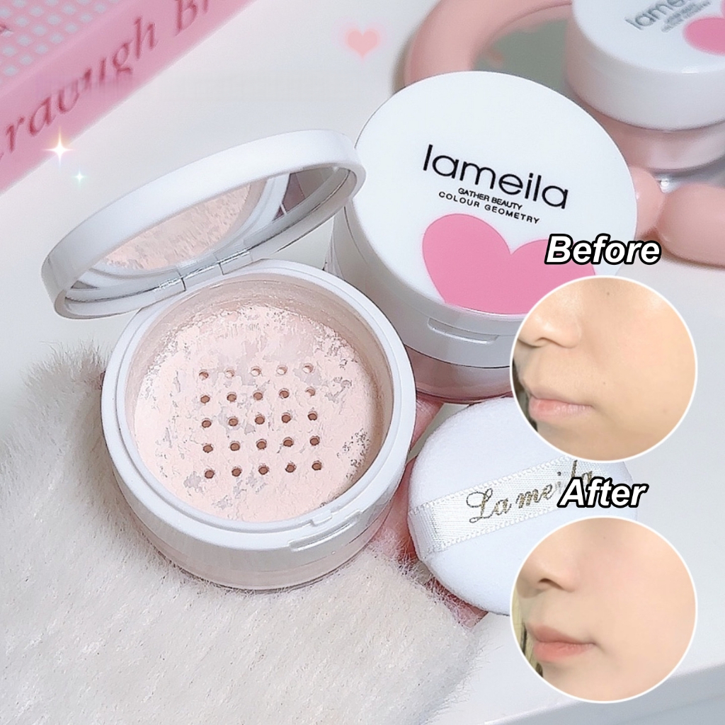 YOTAI ❤️LAMEILA❤️ แป้งฝุ่น เนื้อแมท บางเบา ปกปิดรูขุมขน คุมมัน ผิวเรียบเนียน กระจ่างใส ติดทนนาน กันน้ํา กันเหงื่อ ติดทนน