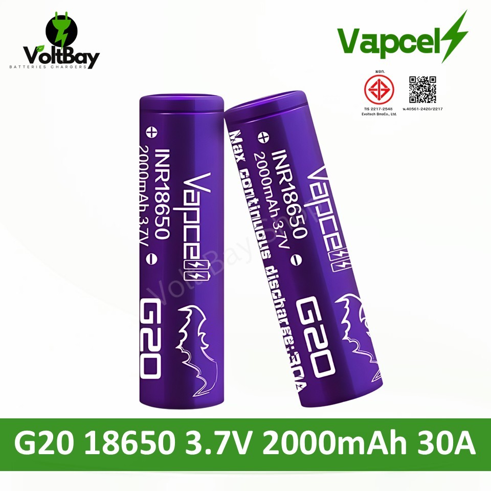 (K30 หัวนูน) Vapcell ถ่านชาร์จ K30 18650 3.7V 3000mAh 15A/30A