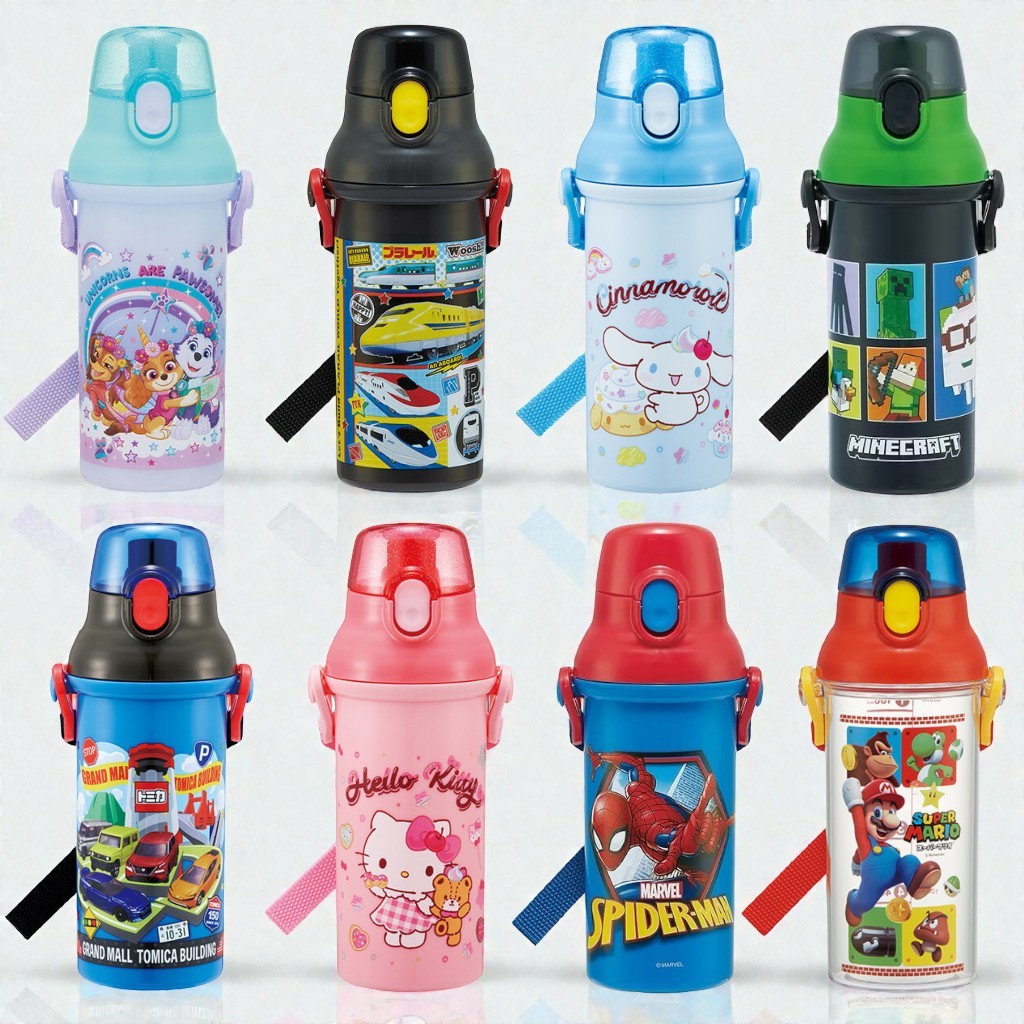 กระติกน้ำ ยกดื่ม Skater Made in Japan ลายการ์ตูน เจ้าหญิง Disney Kitty Unicorn ไดโนเสาร์ รถไฟ