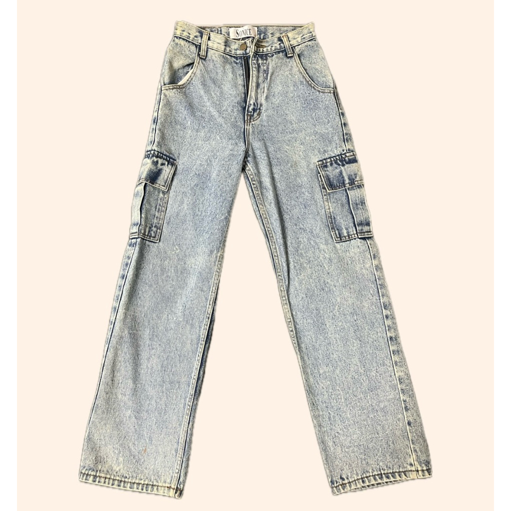 กางเกงยีนส์ขายาวคาโก้ 4 กระเป๋าป้ายโซไนท์ SONICE