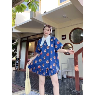 Longdopaws : Joy set ชุดเซ็ท2ชิ้น คอปกบันนี่+กระโปรงกางเกงอัพลีท อัดพลีทในนอก