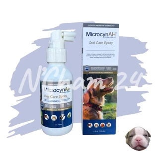 MicrocynAH Oral Care Spray 120 ml สเปรย์ทำความสะอาดช่องปาก ลดการสะสมของคราบหินปูนสำหรับสัตว์เลี้ยง