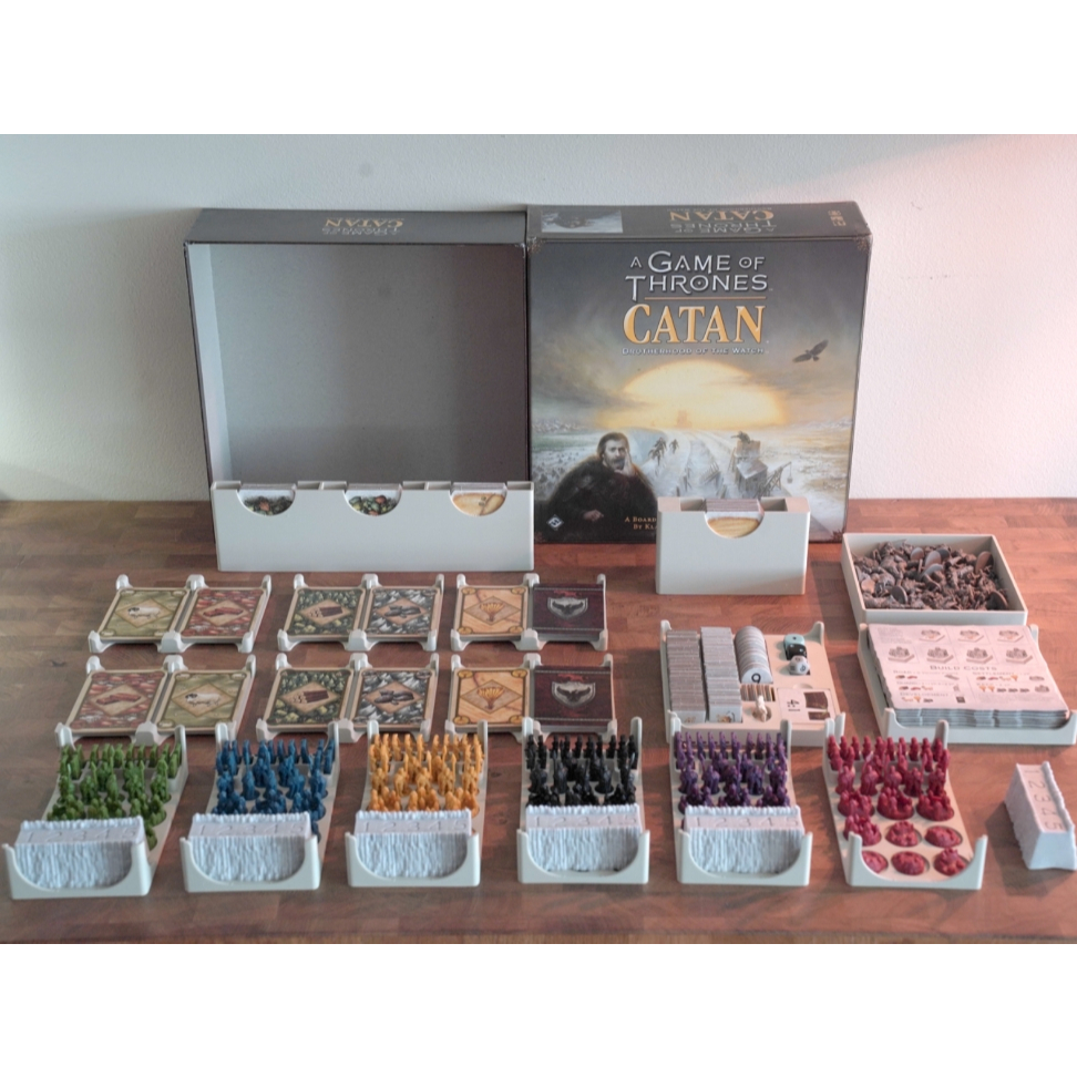 [Make to Order]Organizer for Board Game - Catan Game of Thrones (w/5-6 Expansion & Sleeved cards)