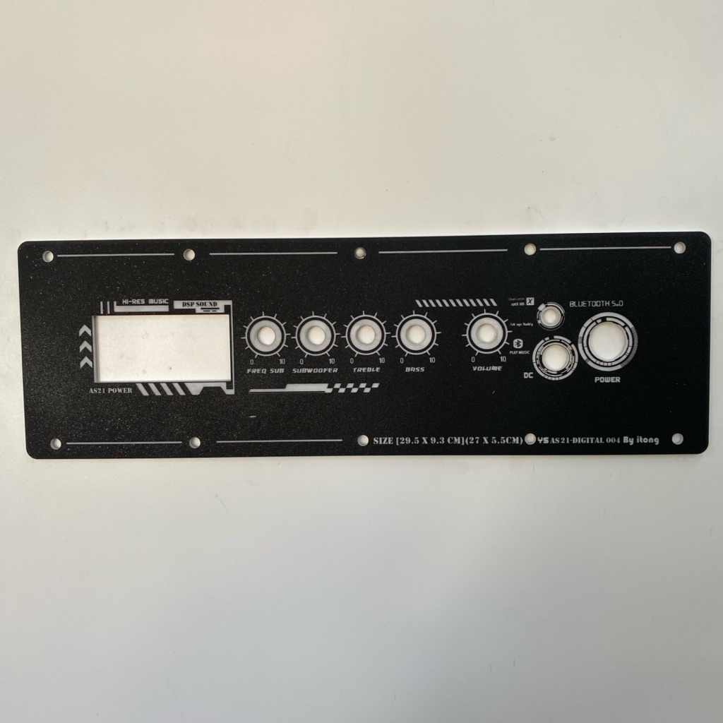 แผ่นเพลทลำโพง Bluetooth DIY รุ่น YS AS21 Digital 004 (29×9.3cm) สีดำผิวทราย