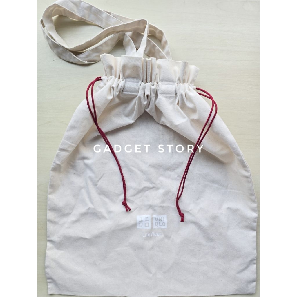 กระเป๋าผ้า ยูนิโคล่ กระเป๋าผ้าหูรูด Uniqlo Canvas Bag ถุงผ้า ถุงหูรูด