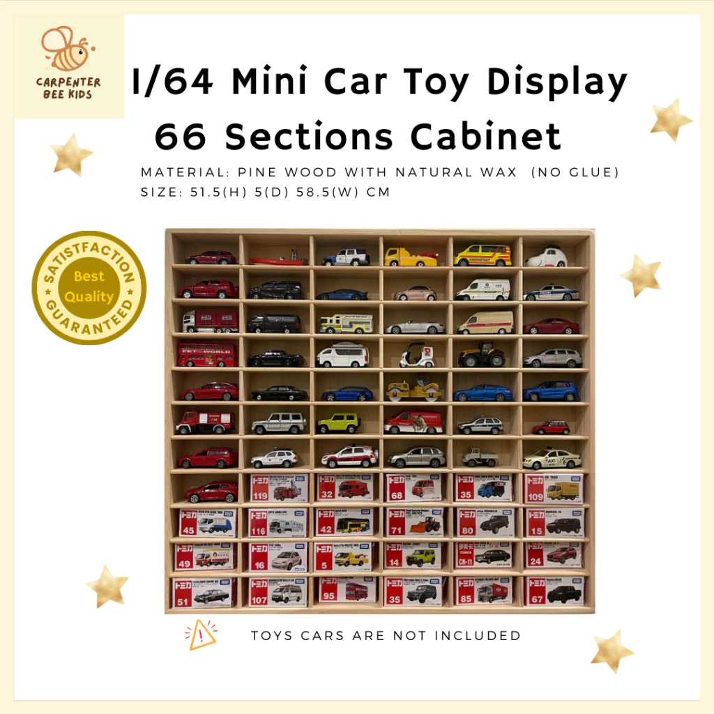 ชั้นวางรถของเล่นไม้ ชั้นโชว์โมเดลรถ รถของเล่นเด็ก Montessori wooden Shelf Show Case for 1/64 Car Toys Tomica/ Hot Wheels