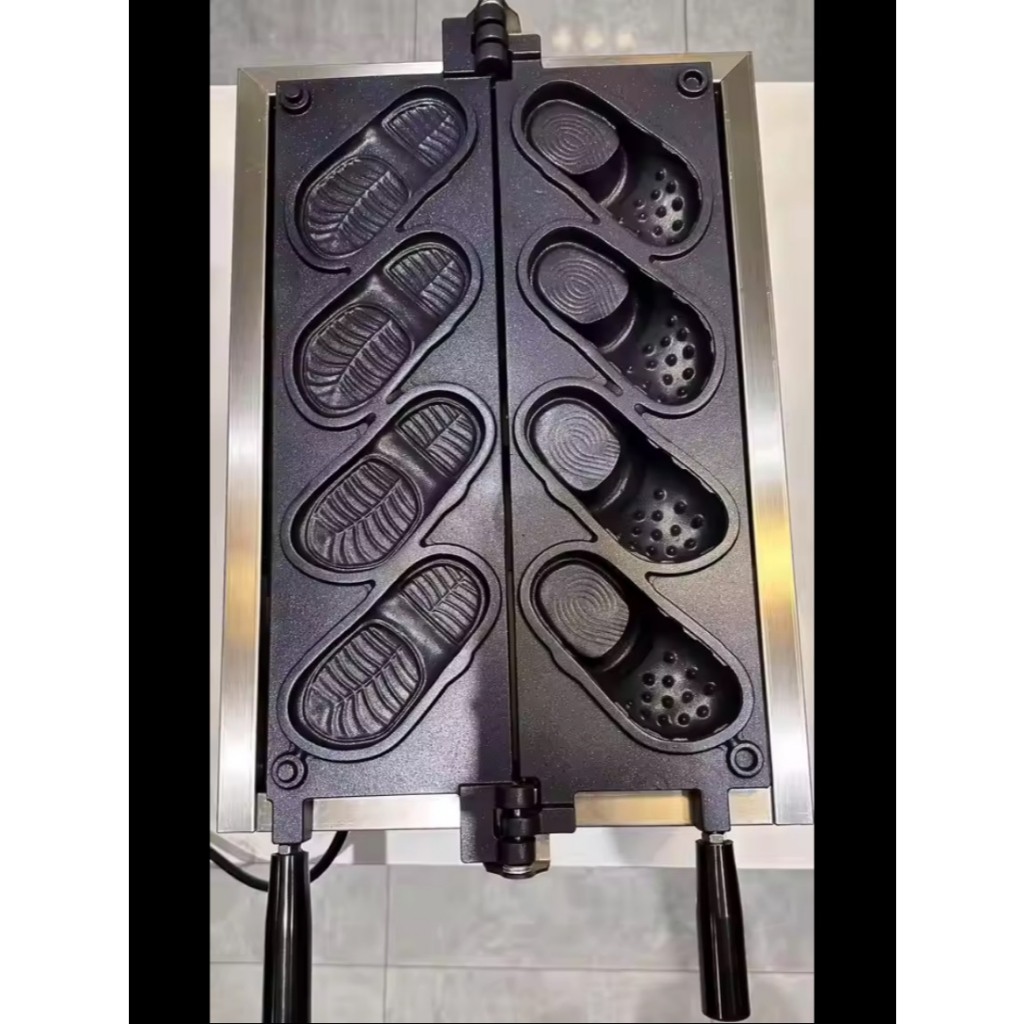 Crocs รูปร่างเครื่องทําวาฟเฟิล - Non - 3D Hole Design วาฟเฟิลเหล็กสําหรับเด็ก Diy ตลกรองเท้ารูปแบบแพ