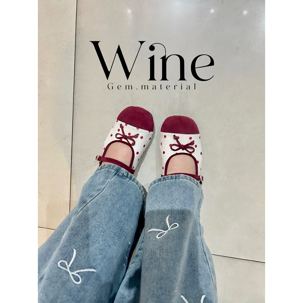 wendy collection ผลิตจากช่างไทย🇹🇭 รองเท้าแมรี่เจนเปิดส้น นุ่มใสสบาย brand gem.material