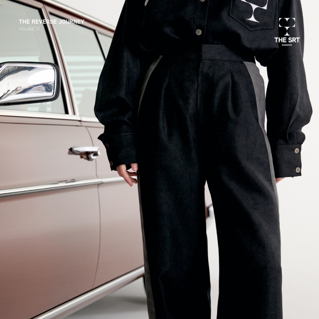 The SRT X17 (TPN309) Velvet Pants กางเกงเอวสูงขายาวทรงกระบอกตรงผ้ากำมะหยี่ — صورة 5
