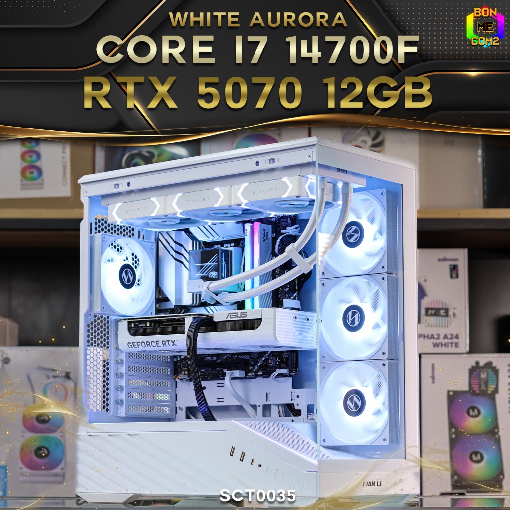 White Aurora [Special Custom/ คอมประกอบ Bonmecom2/ INTEL CORE i7 14700F/ RTX 5070 12GB
