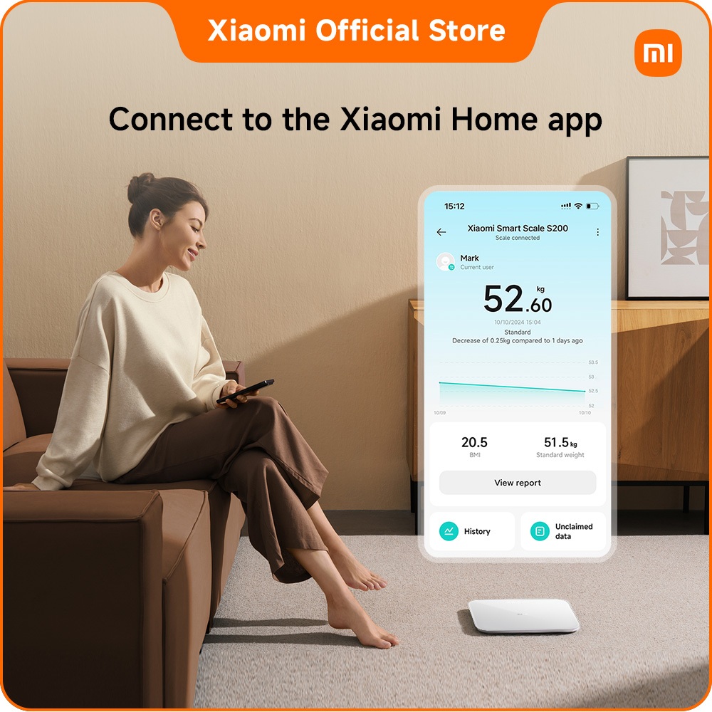 Mi Smart Scale S200｜อ่านค่าได้ 4 ค่าในรอบเดียว｜อายุแบตเตอรี่ยาวนานพิเศษ｜เชื่อมต่อกับแอป Xiaomi Home - รูปที่ 4