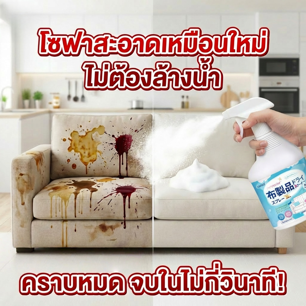 ไม่ทำลายผ้า ขจัดคราบสุด!✨น้ำยาทำความสะอาดโซฟา สเปรย์ซักโซฟา ทำความสะอาดโซฟา 500ml ไม่ต้องซัก ไม่ทิ้งคราบน้ำ