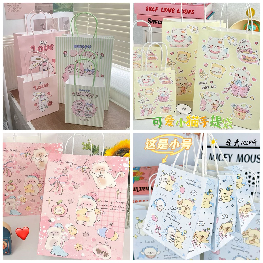 พร้อมส่งในไทย ขายดี มี20แบบ ถุงกระดาษ ลายกระต่าย ESTHER PUPPY น่ารัก สำหรับใส่ของ ของขวัญ