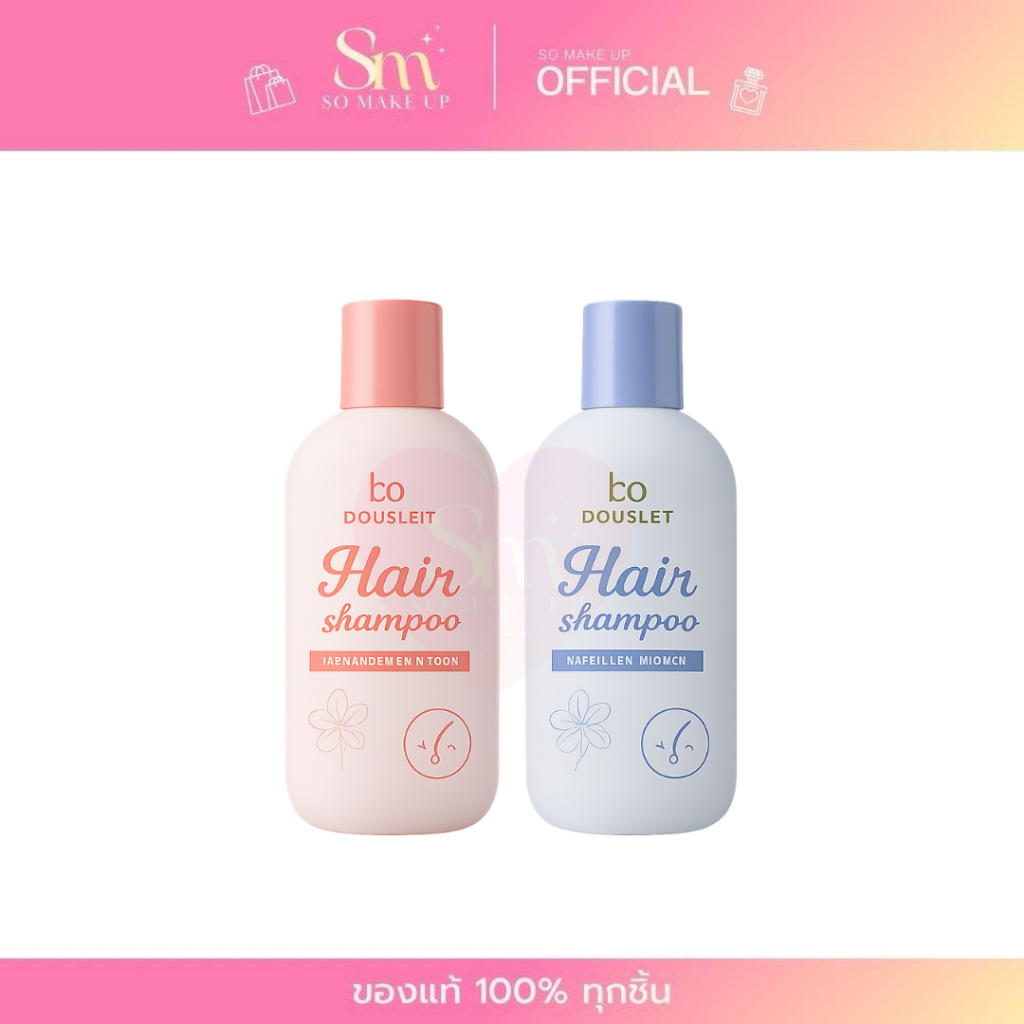 แชมพู DOUBLE T Hair shampoo ดับเบิ้ล ที แฮร์แชมพู แชมพูลดการขาดหลุดร่วงของเส้นผม ผมแตกปลาย แห้งแข็ง แก้ได้