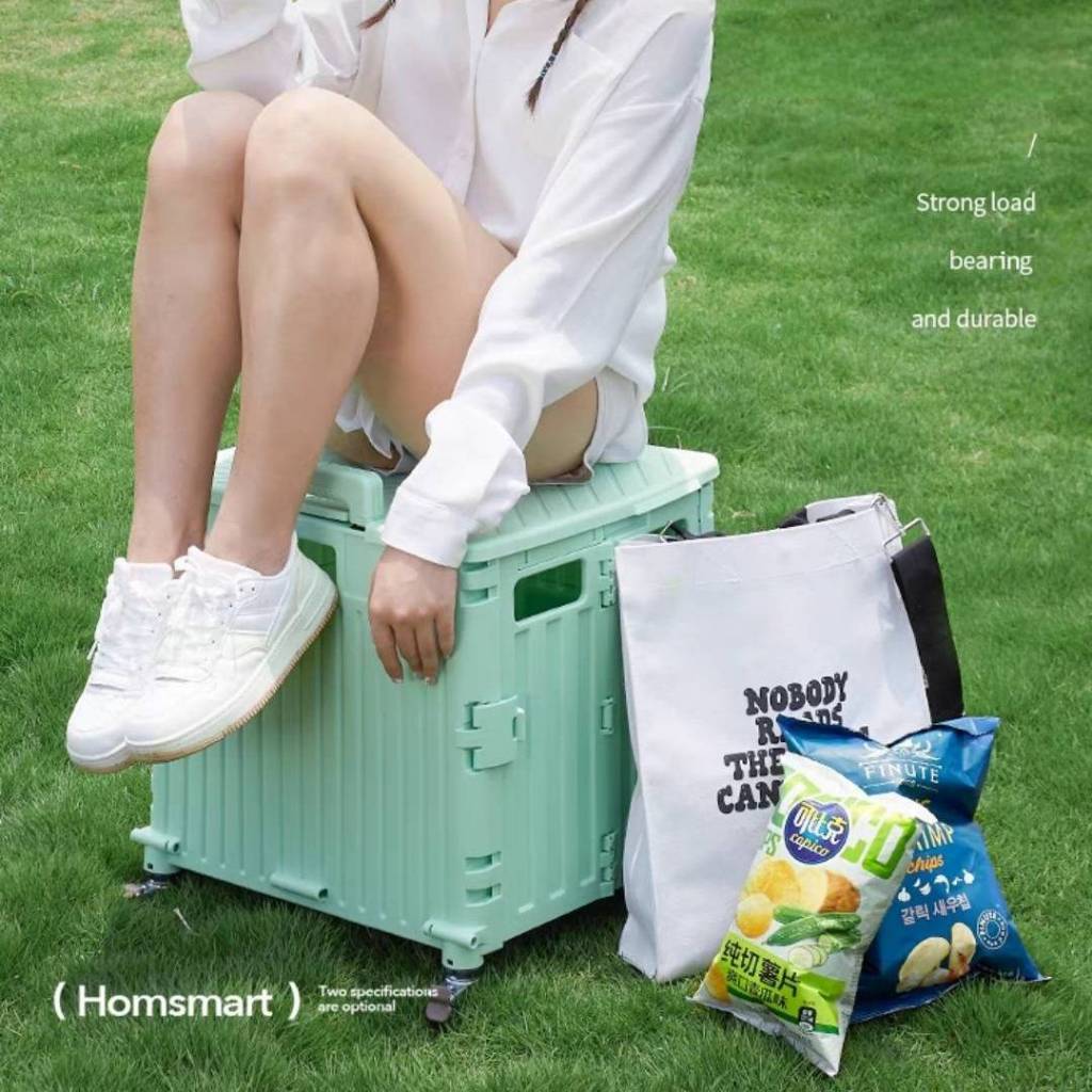 Homsmart รถเข็นพับได้ รุ่น S15-45L , O14-65L หมุน 360 องศา ลื่นปรื้ด รับน้ำหนัก 70 โล นั่งบนฝาได้ น้ำหนักเบา ราคา ถูกที่สุด ดีลบีเคเค แกลเลอรีภาพที่ 6