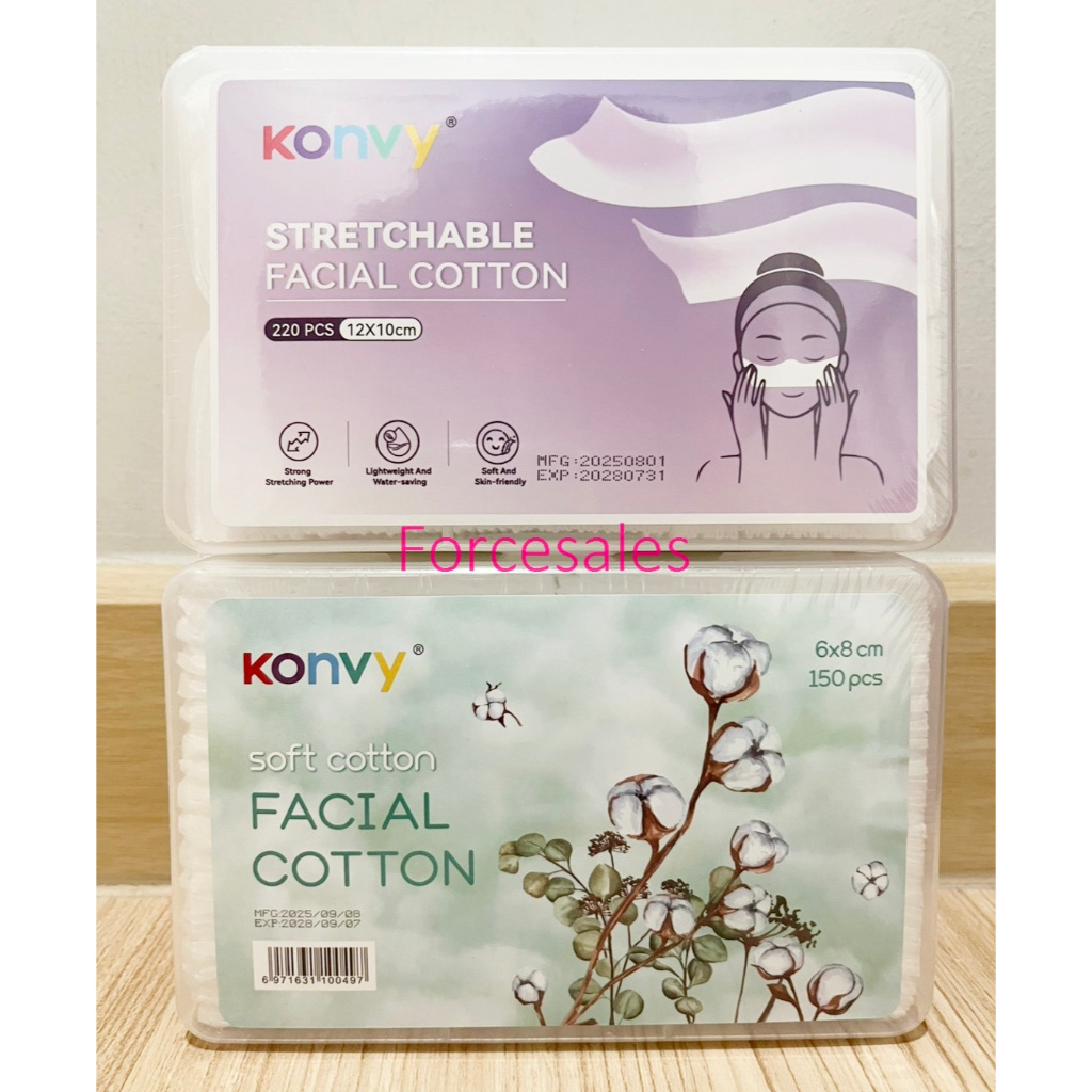 Konvy สำลีแผ่นบาง เพื่อผิวหน้าโดยเฉพาะ 150ชิ้น /220ชิ้น