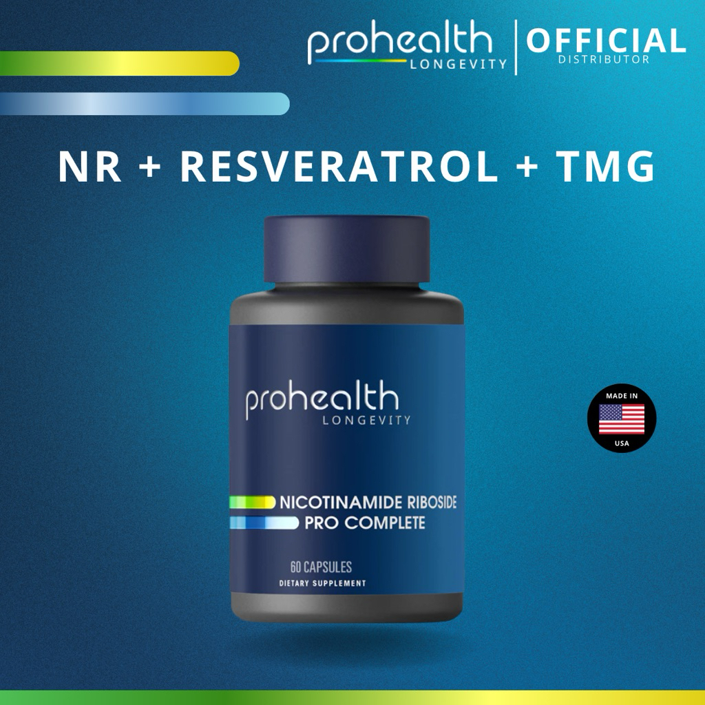 NR + Resveratrol + TMG (60 แคปซูล) ProHealth แท้จาก USA