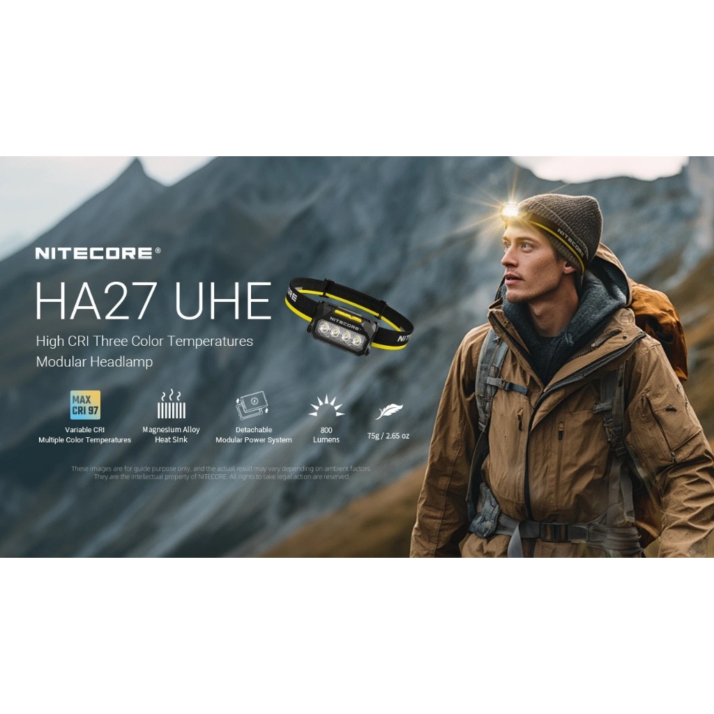 ไฟคาดศรีษะ NITECORE HA27 UHE สว่าง 800 LUMENS ส่องไกล 150 เมตร