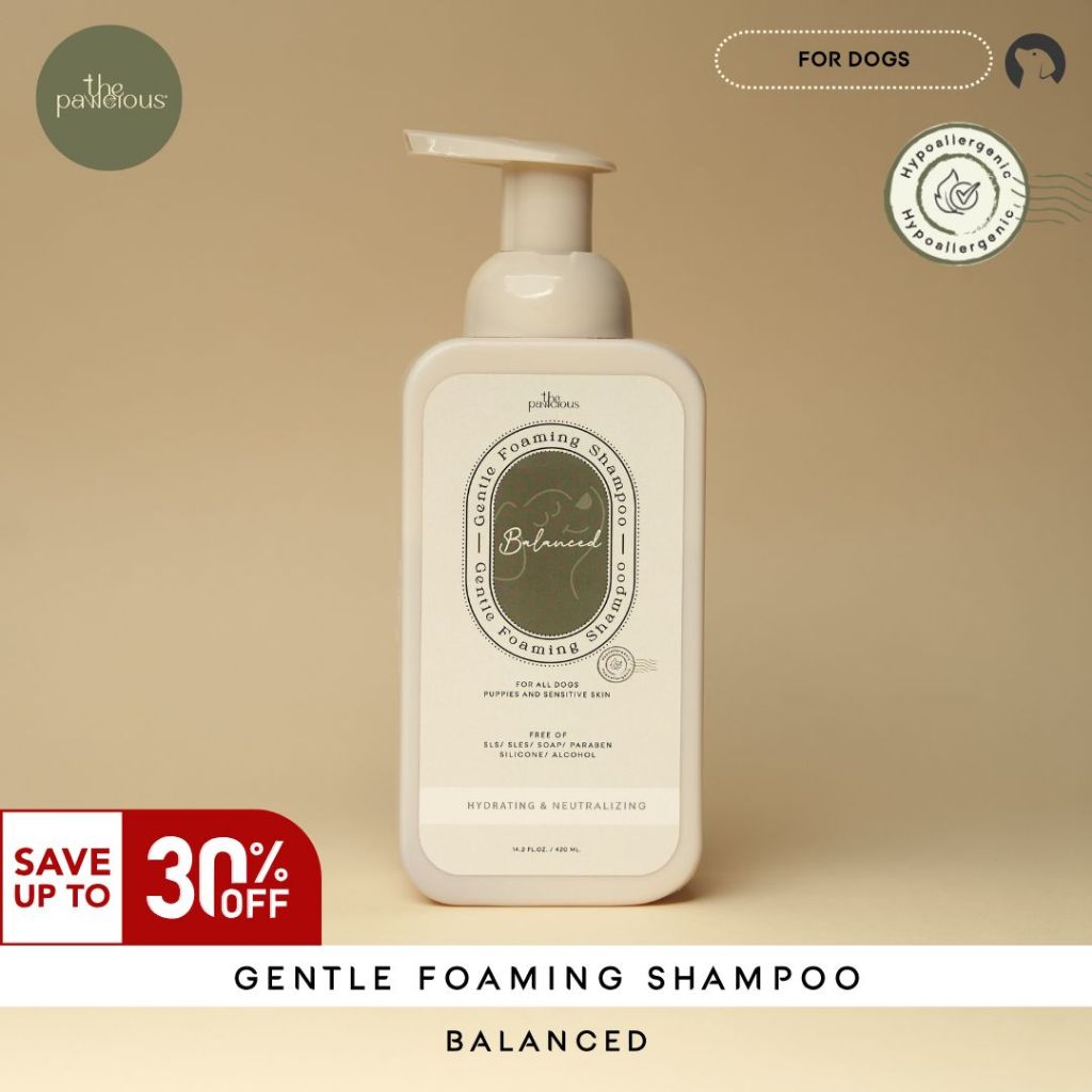 30% OFF Gentle Foaming Shampoo - Balanced | เดอะ พอวเชียส แชมพูโฟมอาบน้ำ แชมพูสุนัข ลดกลิ่นตัว ขนนุ่ม