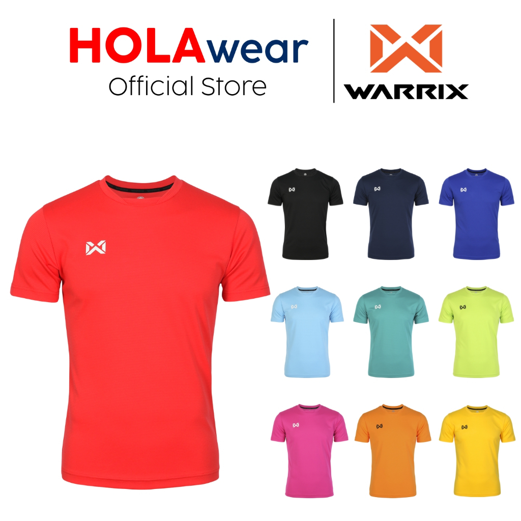 [มีส่งด่วน] เสื้อกีฬา สีล้วน WARRIX 231FBACL04 คอเย็บปกเสริม ผ้าลาย