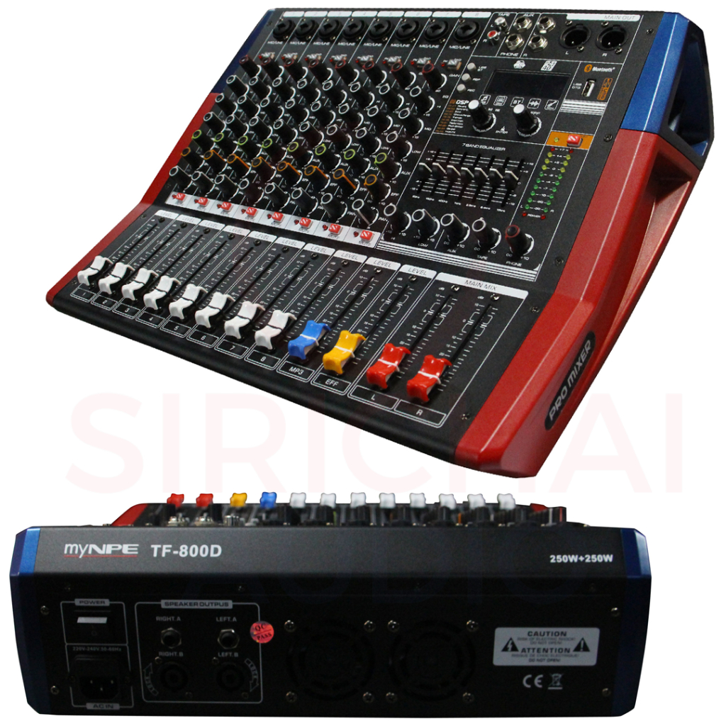 Power Mixer เพาเวอร์มิกเซอร์ NPE รุ่น TF800d (500วัตต์ 8ช่อง)