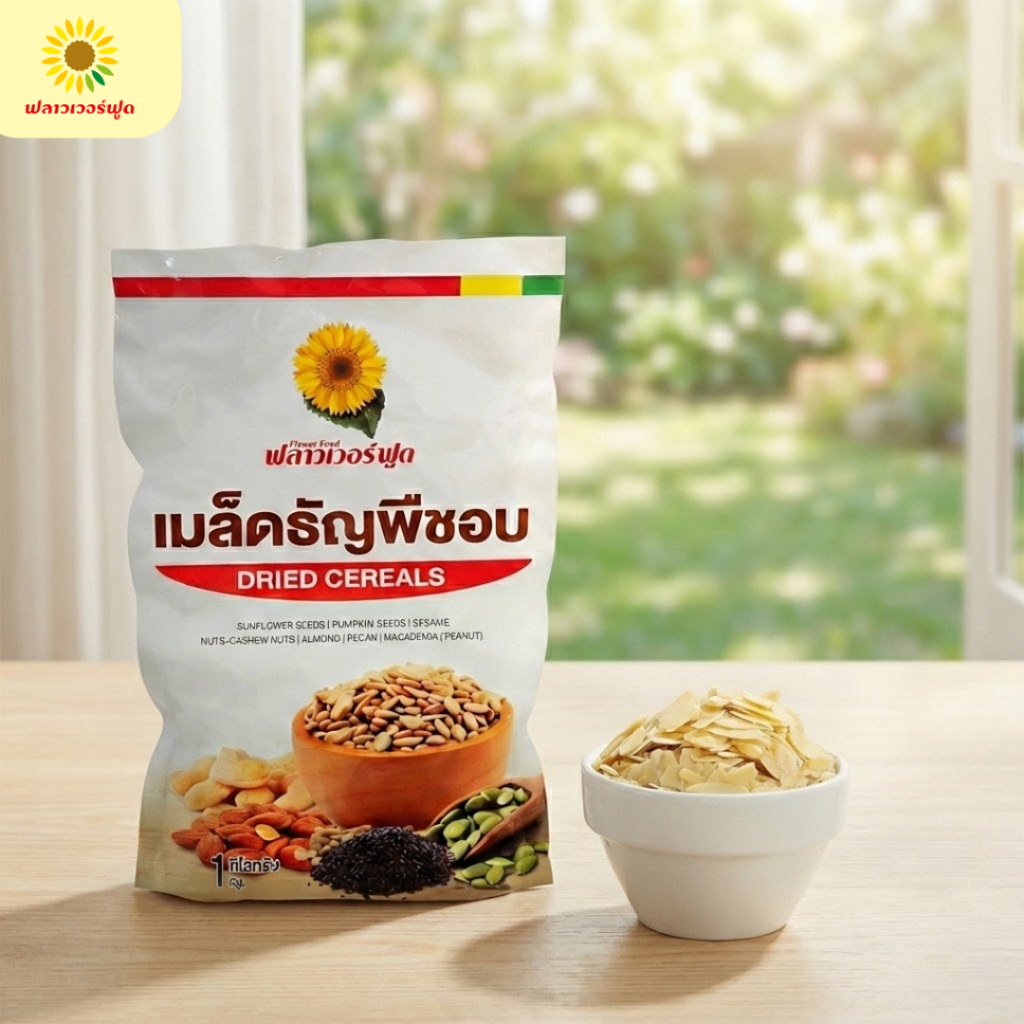 อัลมอนด์สไลด์อบ บรรจุ 1,000 กรัม Roasted Almond Slide 1,000 g. (สินค้าอบพร้อมทาน) - รูปที่ 2