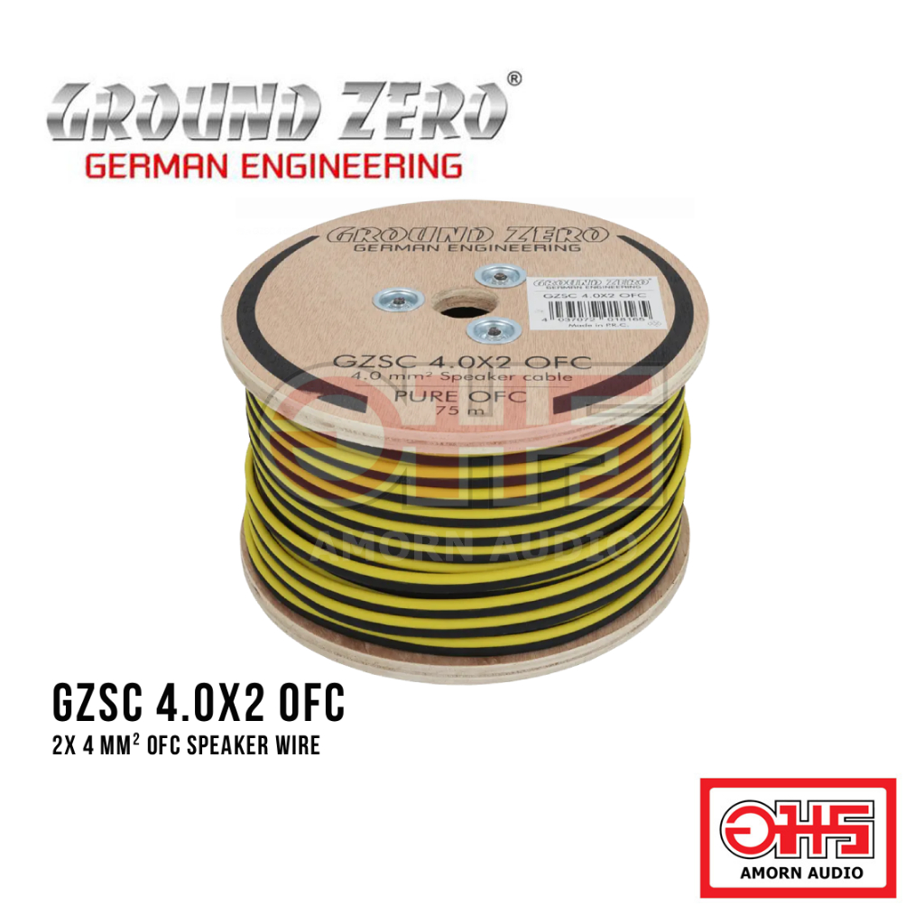 Ground Zero GZSC 4.0X2 OFC สายลำโพงรถยนต์ทองแดงแท้ ขนาด 2x4.0 mm² คุณภาพสูง (แบ่งขาย)