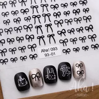 สติกเกอร์โบว์ เกรดพรีเมียม ใช้สำหรับแต่ง ติดเล็บ ราคาต่อแผ่น ลายน่ารักมาก
